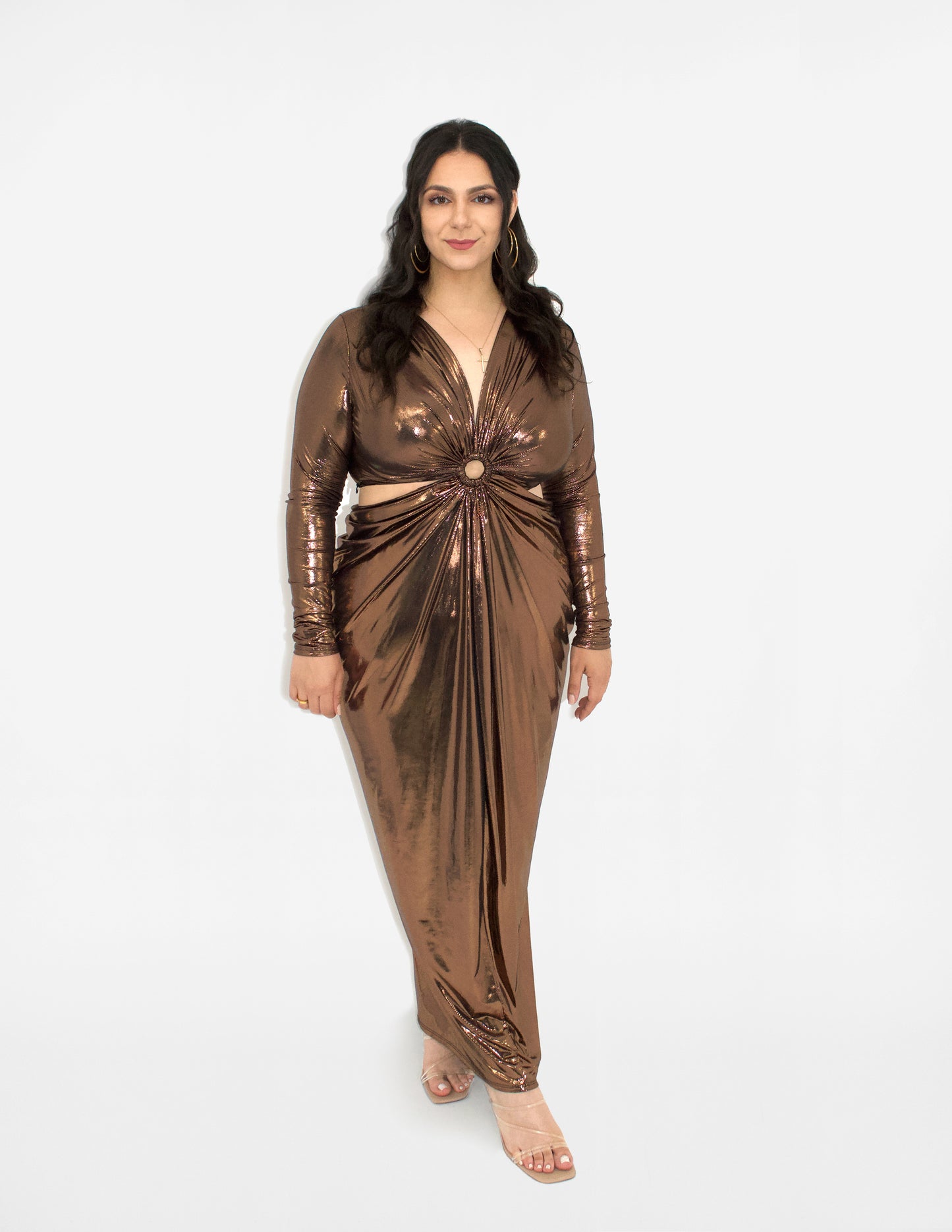 Ring Front Pleated Gown