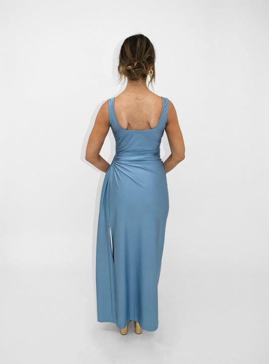 Aquamarine Drape Gown