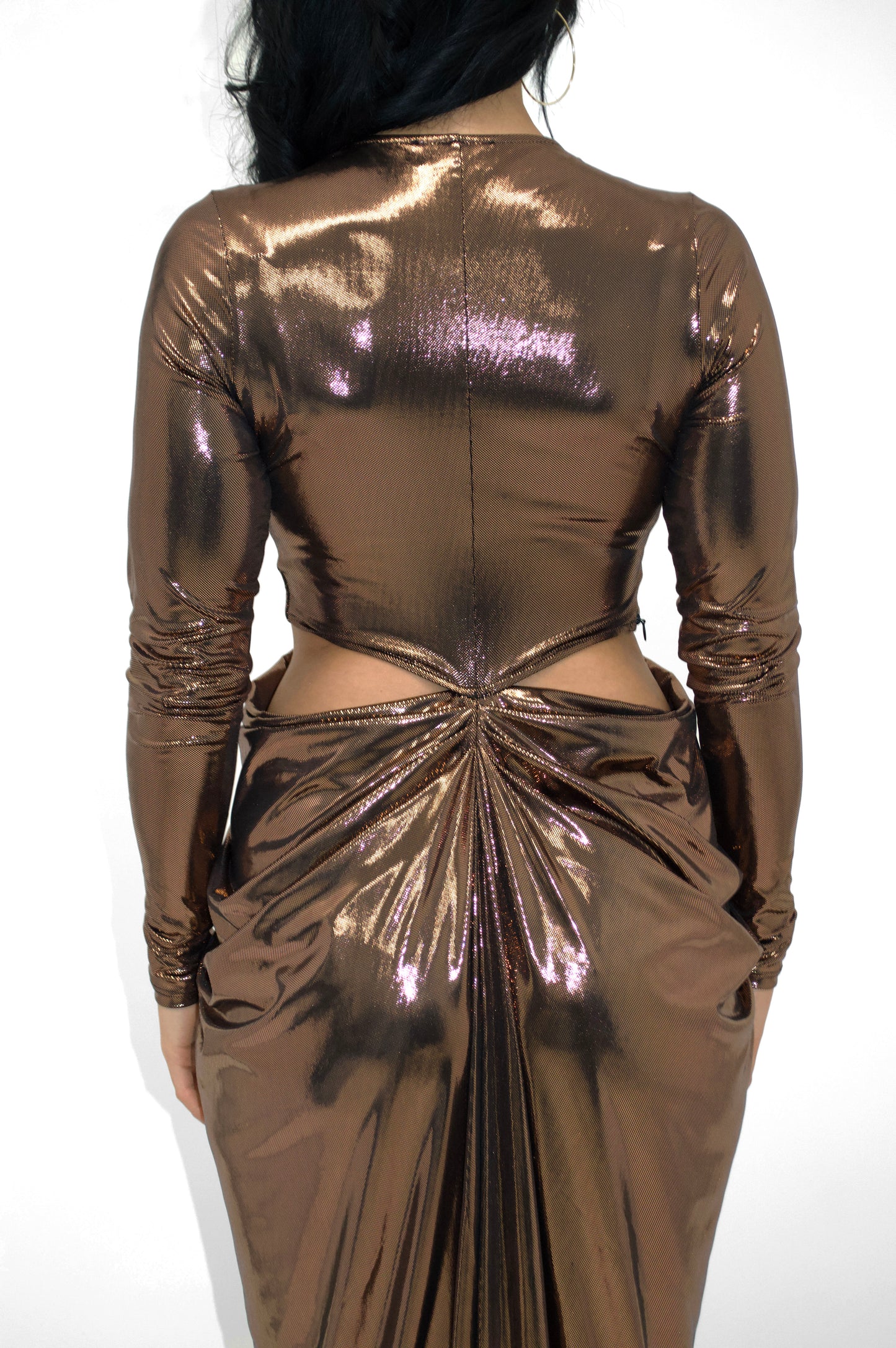 Ring Front Pleated Gown