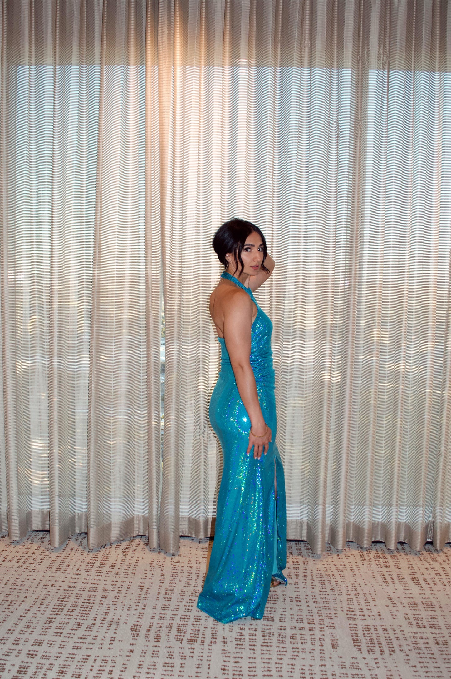 Turquoise Halter Gown