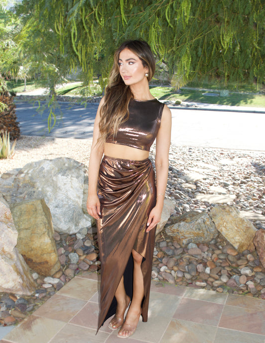 Topaz Crop Tank Skirt Set