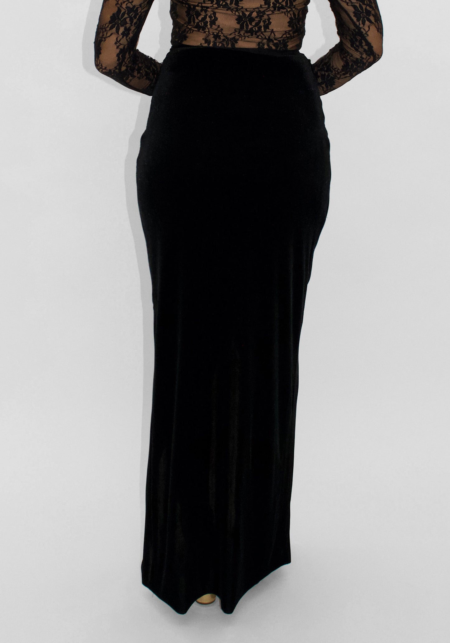 Luna Pleated Velvet Skirt