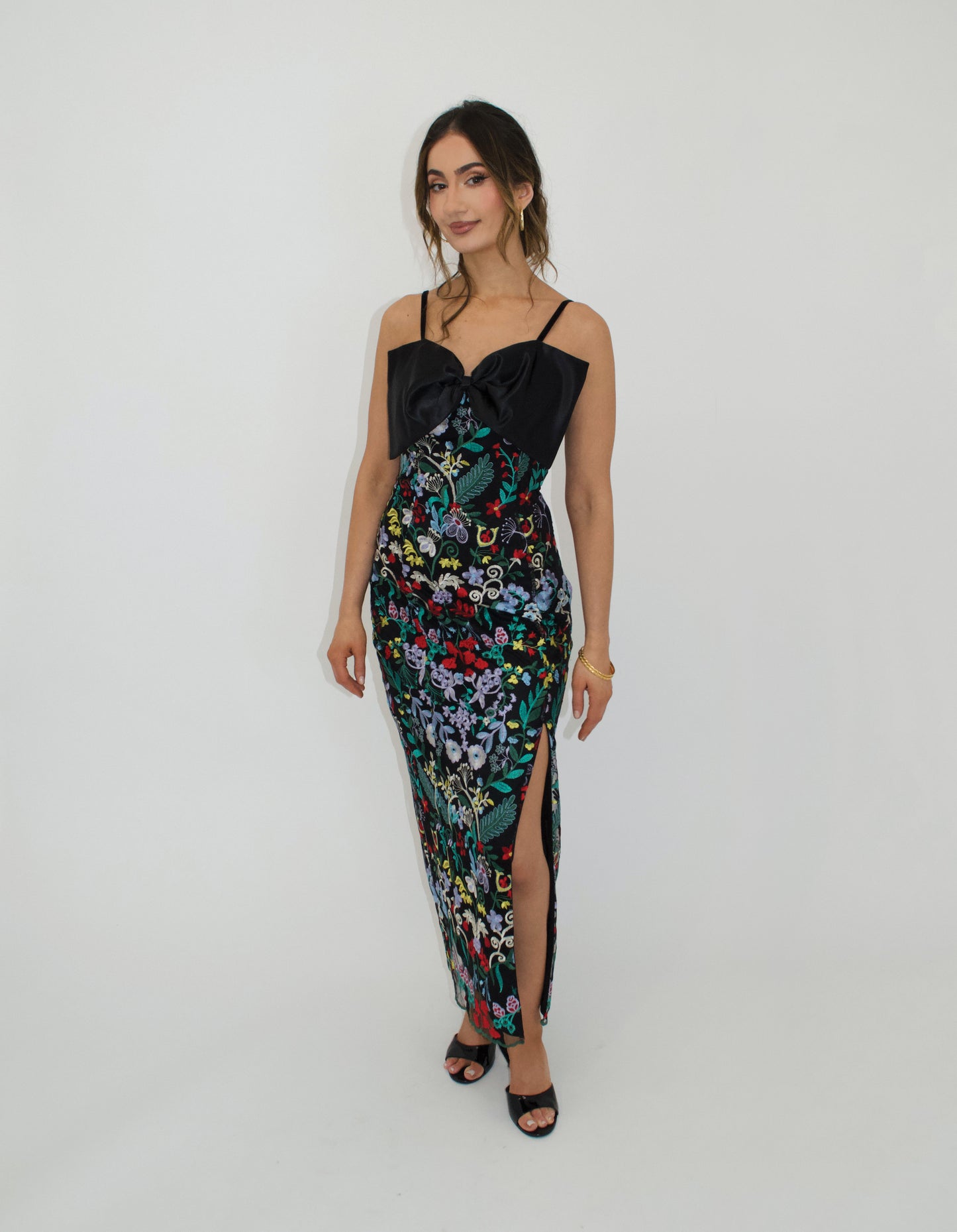 Bow Embroidered Maxi