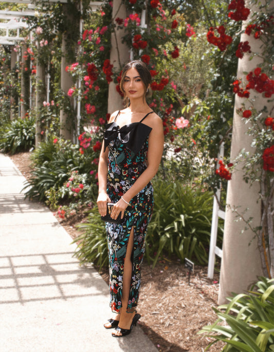 Bow Embroidered Maxi