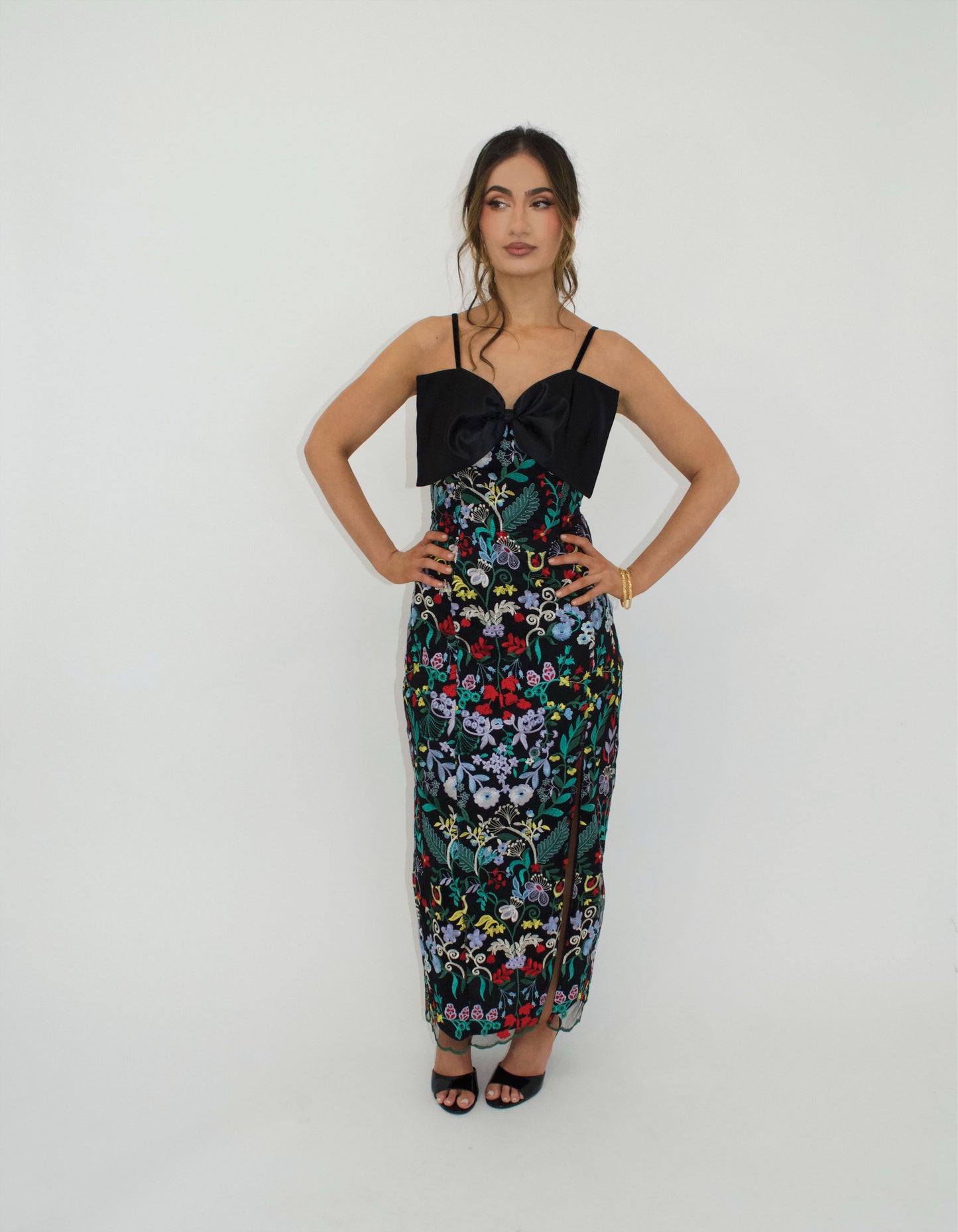 Bow Embroidered Maxi