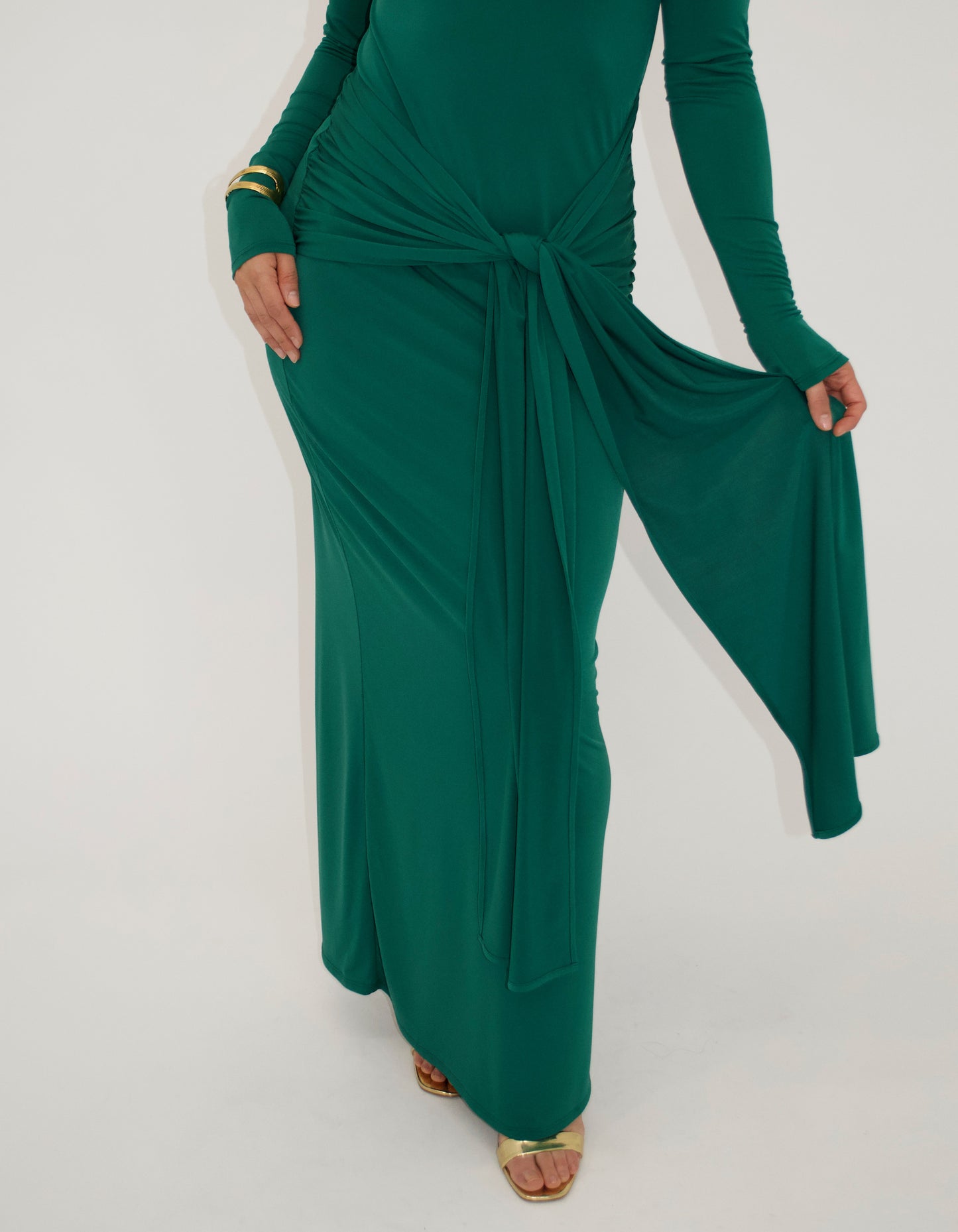 Emerald Tie Front Maxi