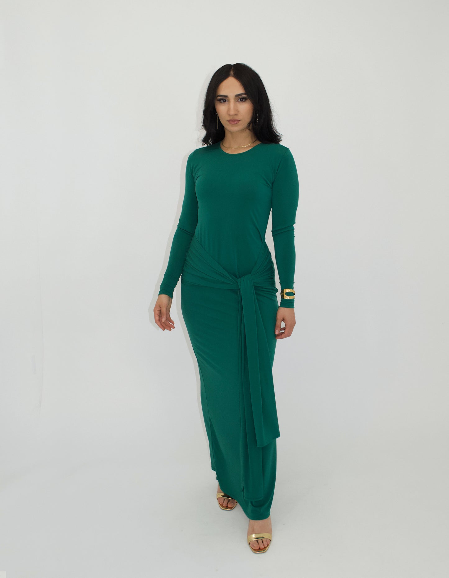 Emerald Tie Front Maxi