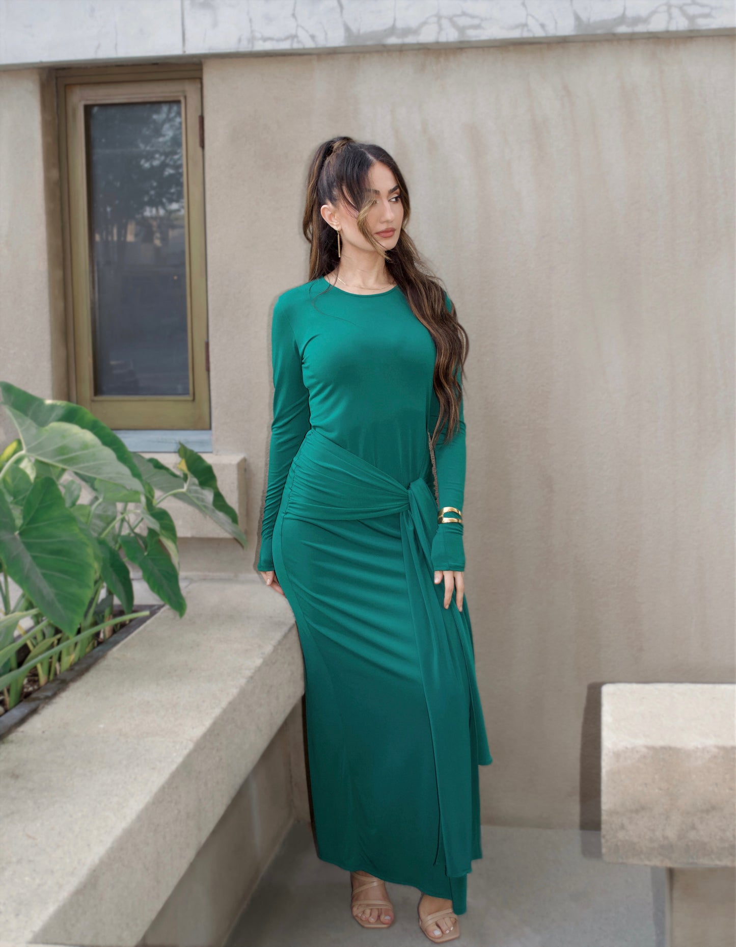 Emerald Tie Front Maxi
