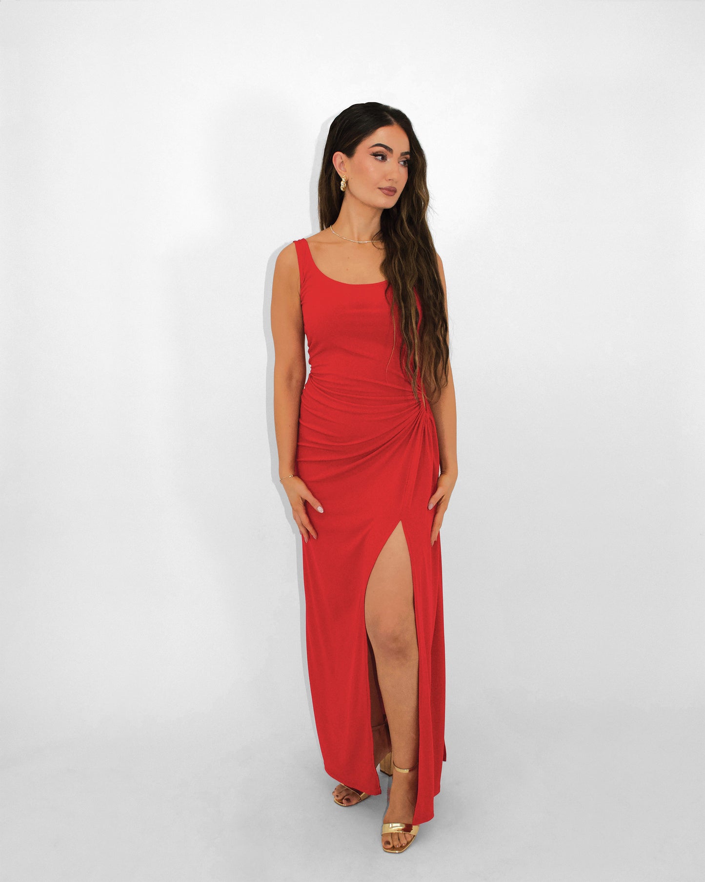 Ruby Drape Gown