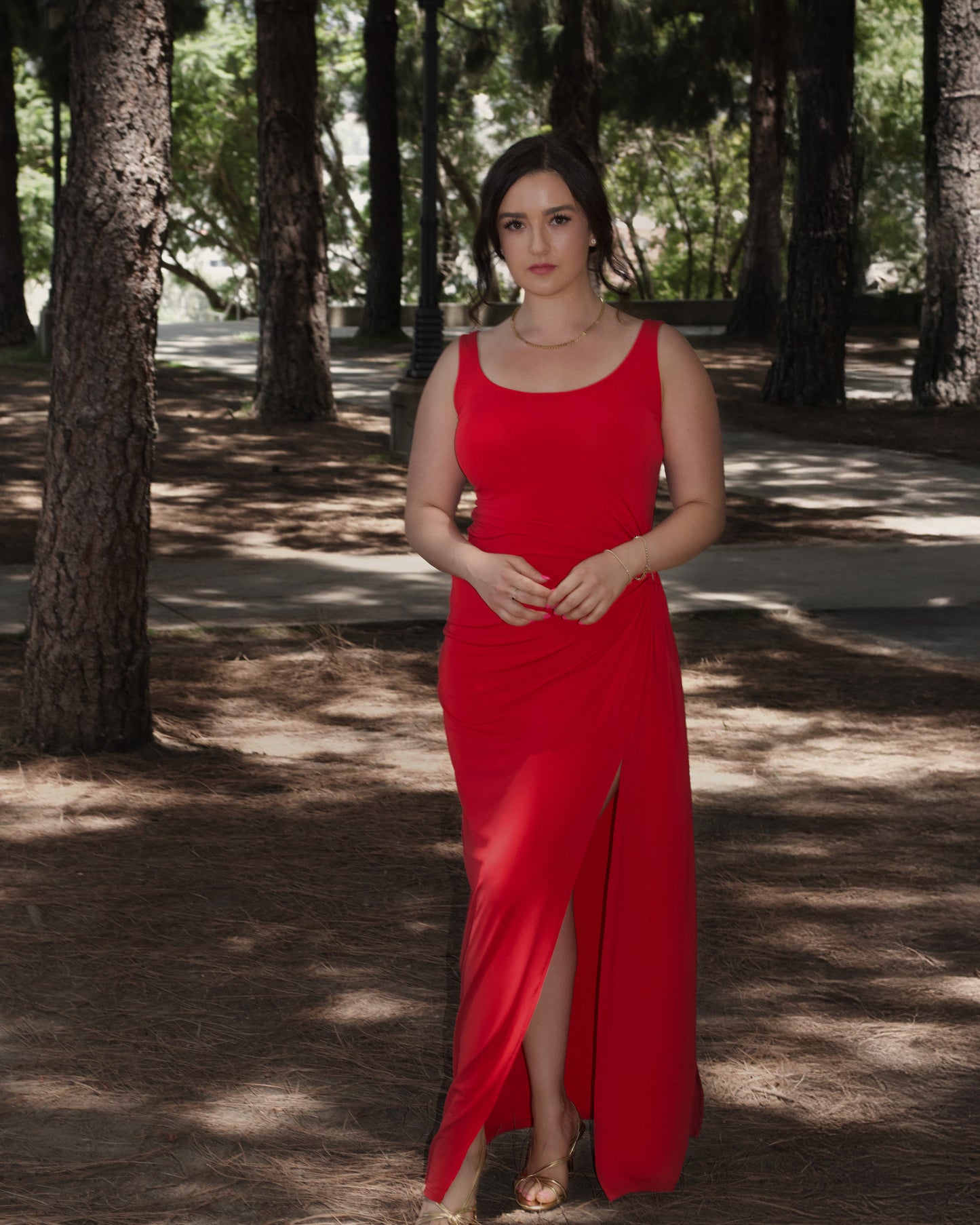 Ruby Drape Gown