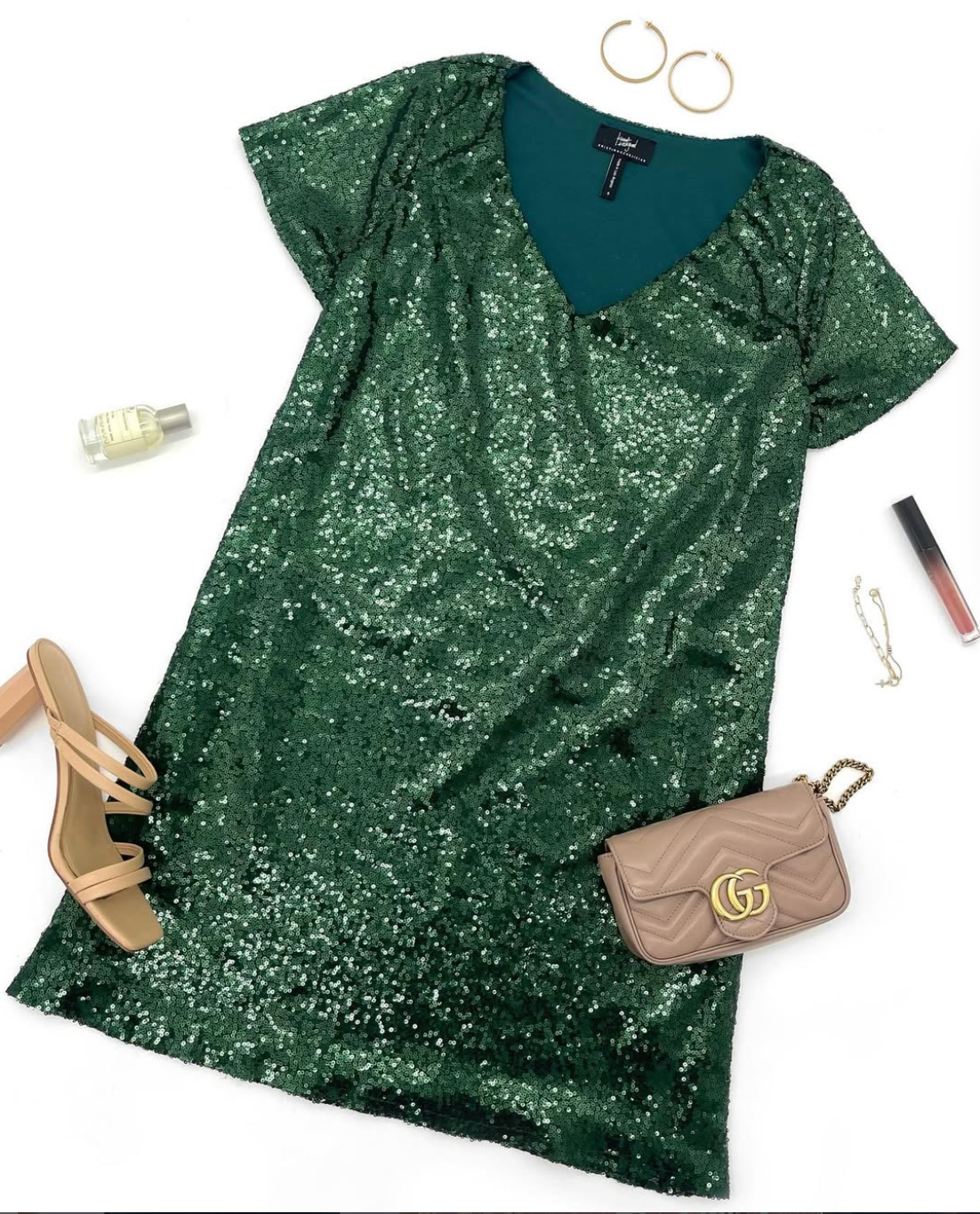 Emerald Mini Shift Dress
