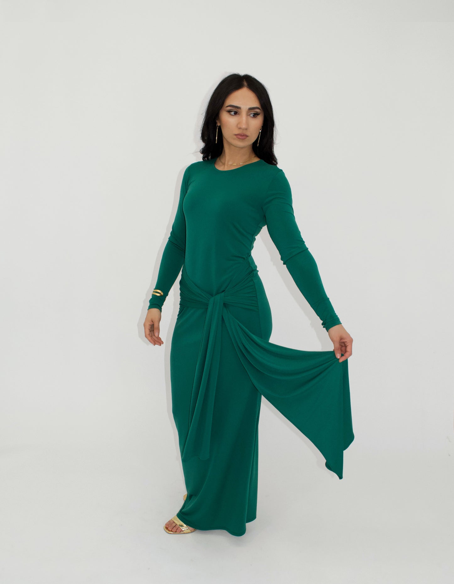 Emerald Tie Front Maxi