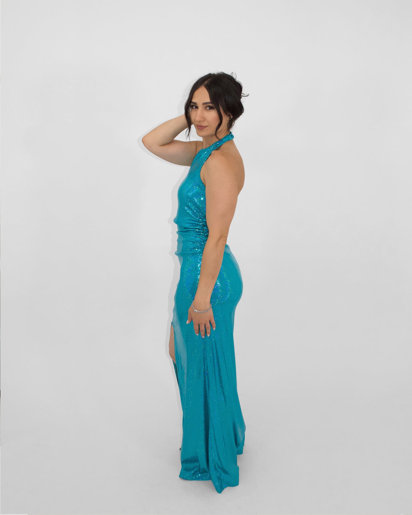 Turquoise Halter Gown