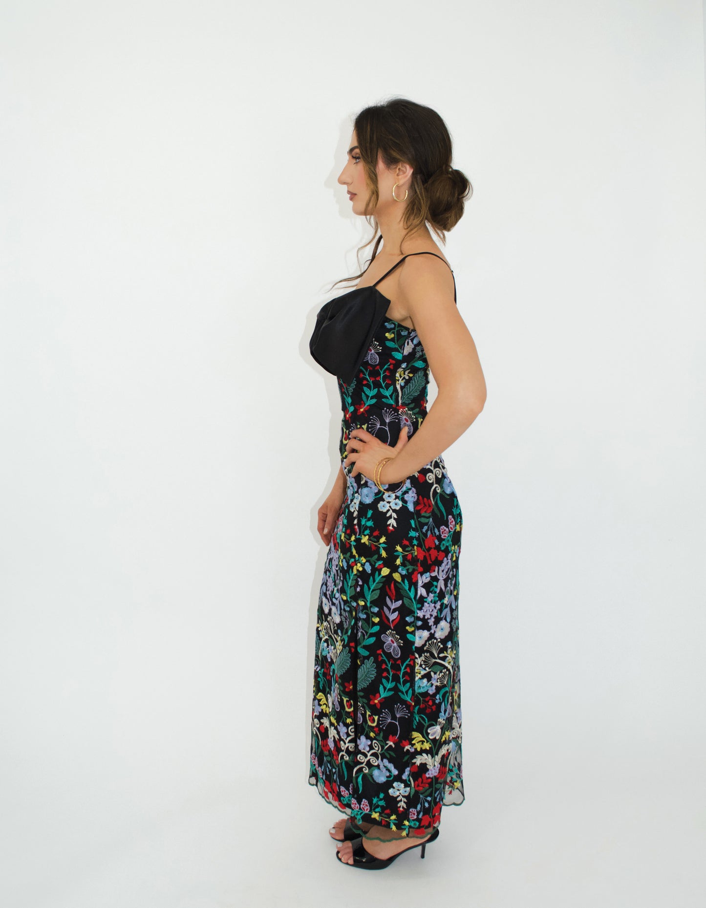 Bow Embroidered Maxi
