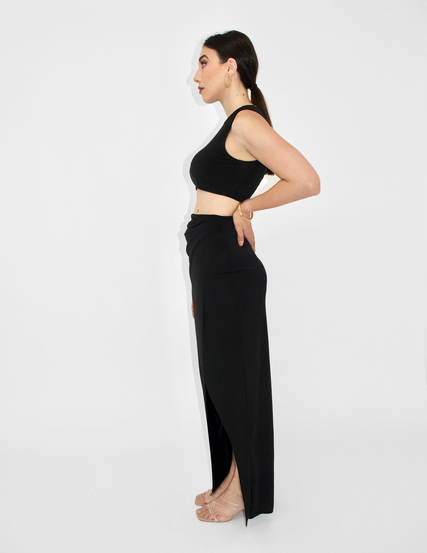 Crop Tank Pleated Skirt Set