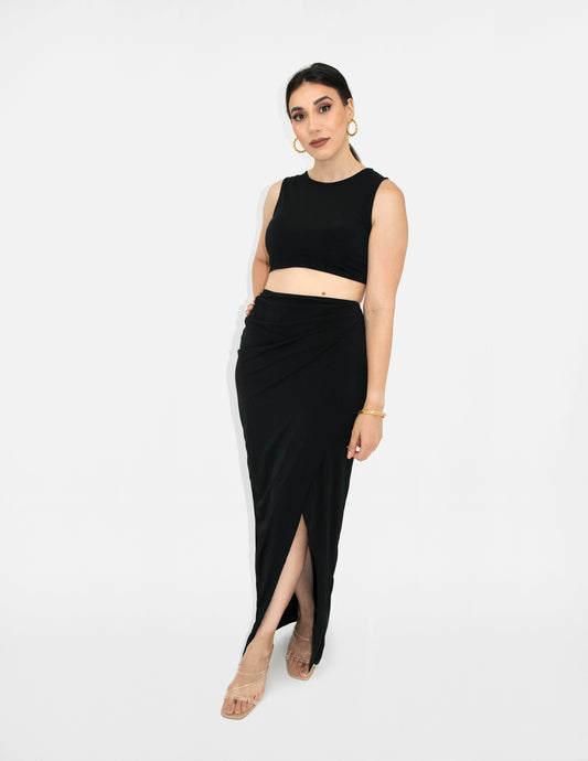 Crop Tank Pleated Skirt Set