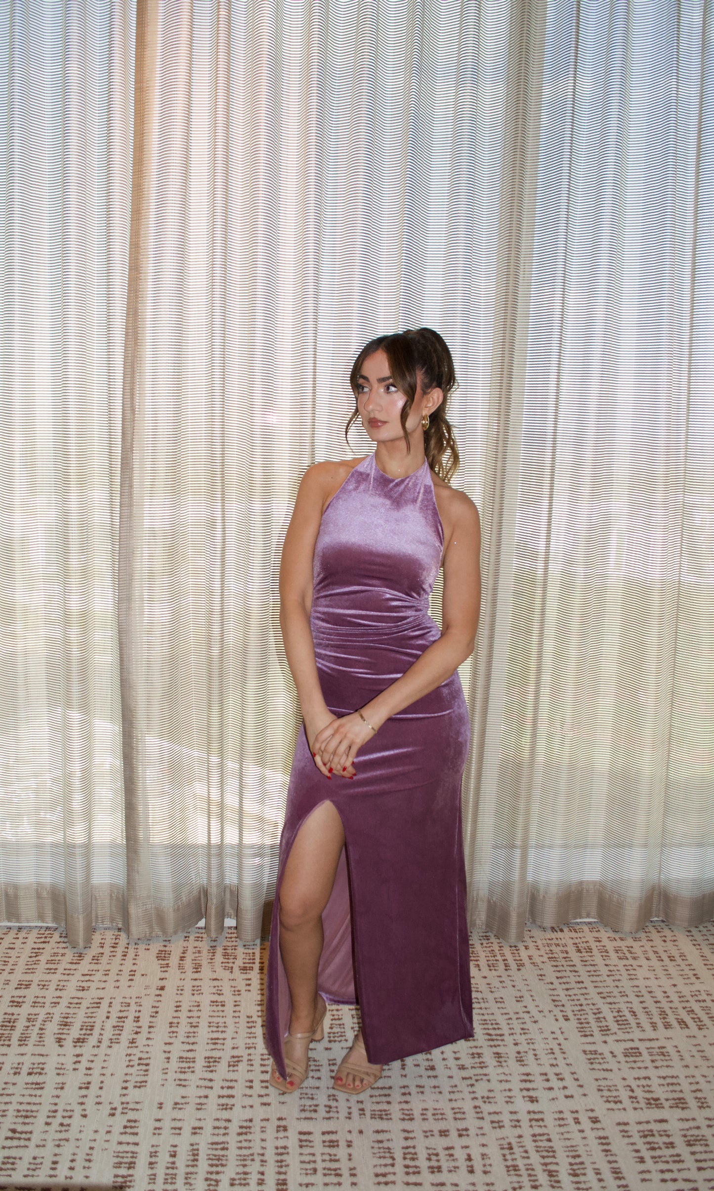 Mauve Halter Gown